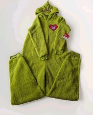 Size Large The Grinch Hooded Union Suit Pajamas-NWT