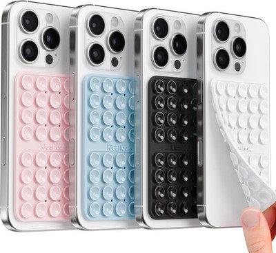 Klearlook 4Pack Silicone Suction Cup Phone Case Mount Double Sided Sticky Phone