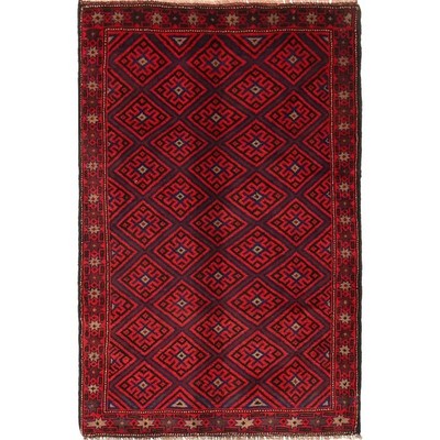 Authentic Balochi Rug Oriental Area Carpet 4.2x2.8 ft