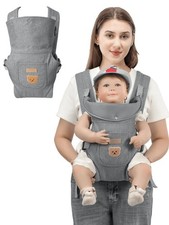 Ergonomic Baby Carrier 2-in-1 Lightweight Infant Newborn Toddler Front Back Grey