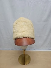Swedish Military Sherpa Sheep Wool Fur Winter Hat Quilted Lining Brim WWII WW2 