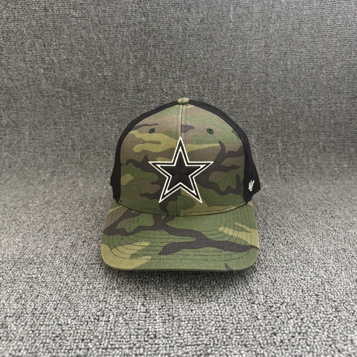 '47 Brand Dallas Cowboys Trucker Snapback Camo Black OSFA NFL Mesh Back Hat