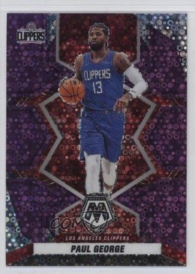 2021-22 Panini Mosaic Fast Break Purple Prizm 19/50 Paul George #133 pe8