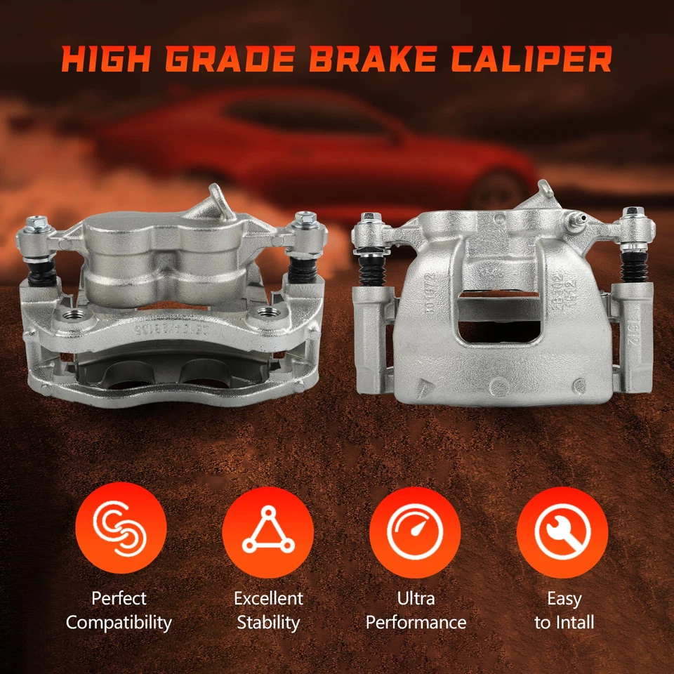 Pair Front Disc Brake Calipers w/Bracket For 2015-2019 FORD TRANSIT-150 250 350 - Image 3 of 4
