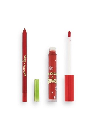 Revolution x The GRINCH Christmas Little Max Lip Kit Liner & Lipstick.