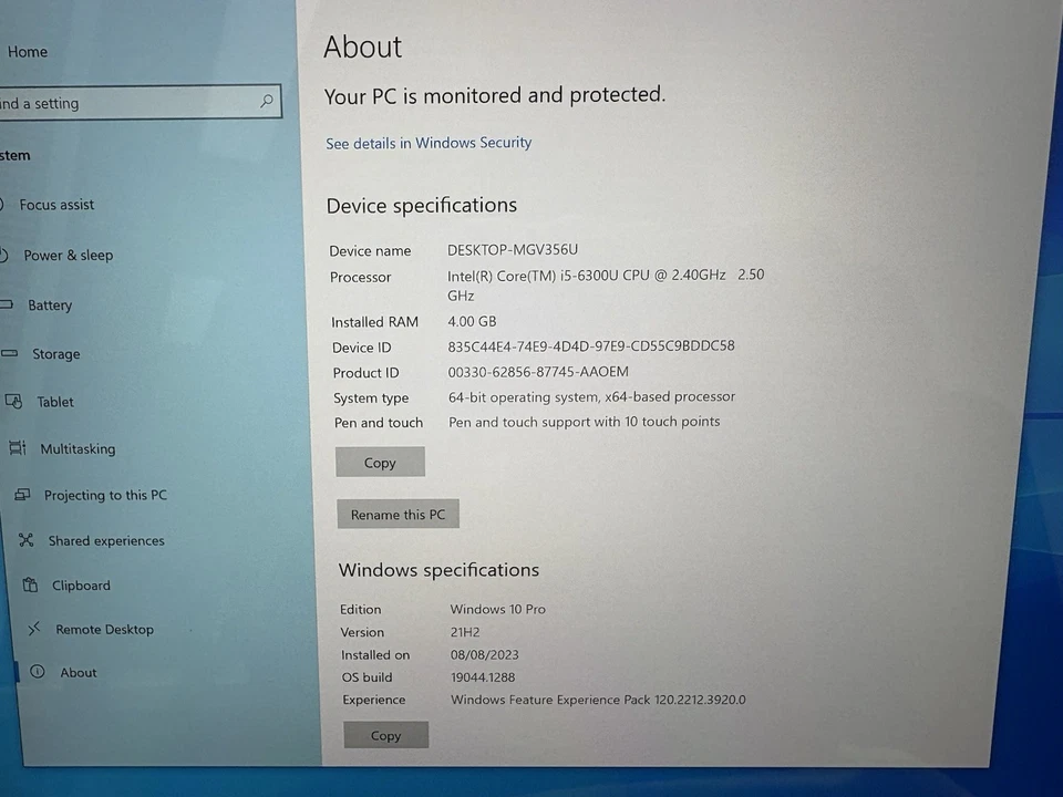 Microsoft Surface Pro 4 12" i5-6300 4GB RAM 128GB SSD Win 10 Pro CRACK ON FRAME - Image 2 of 4
