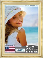 5x7 Gold Picture Frame Beautifully Detailed Molding, Contemporary Picture Frame 