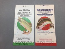 HI Horrock-Ibbotson Utica NY Fishing Snelled Hook Pkg Labels Lot 2 Old Stock Vtg