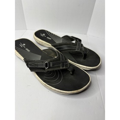 Clarks Cloudstepper Brinkley Jazz Black Flip Flop Sandal Women 11 M 261255054085
