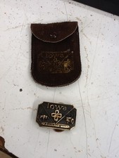 Iowa A Place To Grow Belt Buckle Solid Brass Vintage 1978 Heritage Mint in pouch