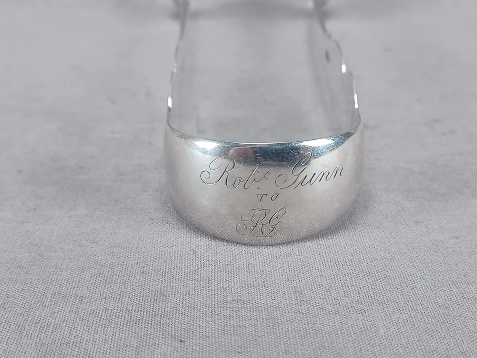 Moneda grabada Samuel D. Rockwell Nueva York pinzas de azúcar de plata circa 1834-1853 Foto 2 de 4