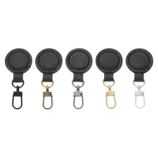 5pcs Zipper Pull, 2.17in Leather Zip Puller Round Zipper Replacement, Black