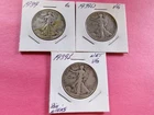 1939 PDS Walking Liberty 90% Silver Half Dollars