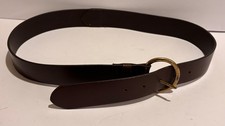 Gap Brown genuine Leather Waist Belt Size M Made in USA solid brass classic