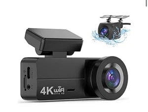 4K Dash Cam Camera Front-Rear, WiFi -24hr Parking Monitor G Sensor -Voice Prompt