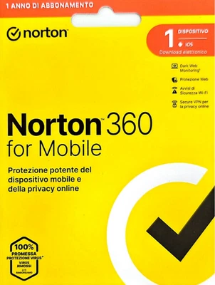 APPLE Norton 360 Mobile 2025 Iphone Samsung Xiaomi Oppo ZTE NO RINNOVO e C.CREDITO