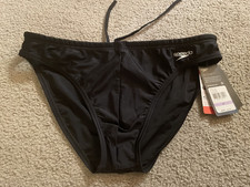 MENS SPEEDO ENDURANCE Size 38 Black BIKINI BRIEF SWIMSUIT Bottom NEW NWT 42.