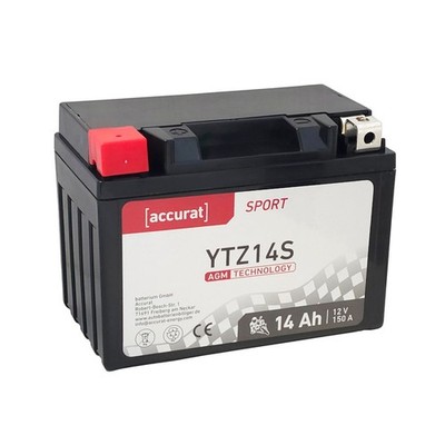 Motorradbatterie YTZ14S AGM 12V 14Ah Motorrad Batterie Roller Quad Akku YTZ14-S