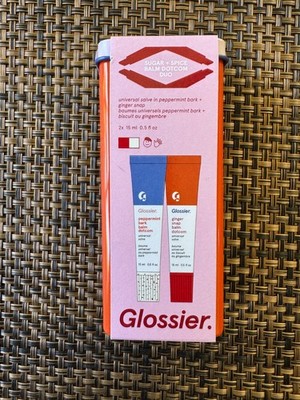 GLOSSIER SUGAR+SPICE BALM DOTCOM LIP BALM DUO MAKEUP GIFT SET: NEW, SEALED