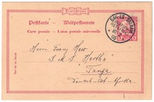 DOA Postkarte P14 1905 mit Gru&szlig;text an S.M.S. Hertha