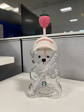 2026 Starbucks Bearista Bear Cup Strawberry Topper Baseball Cap