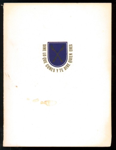 HOTEL TAMANACO INTERCONTINENTAL MENU' GASTRONOMIC CLUB 1957 CARACAS VENEZUELA