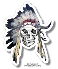 Indian Chief Skull Logo Vinyl Decal Sticker Truck Window Bumper Wall Cup Cooler