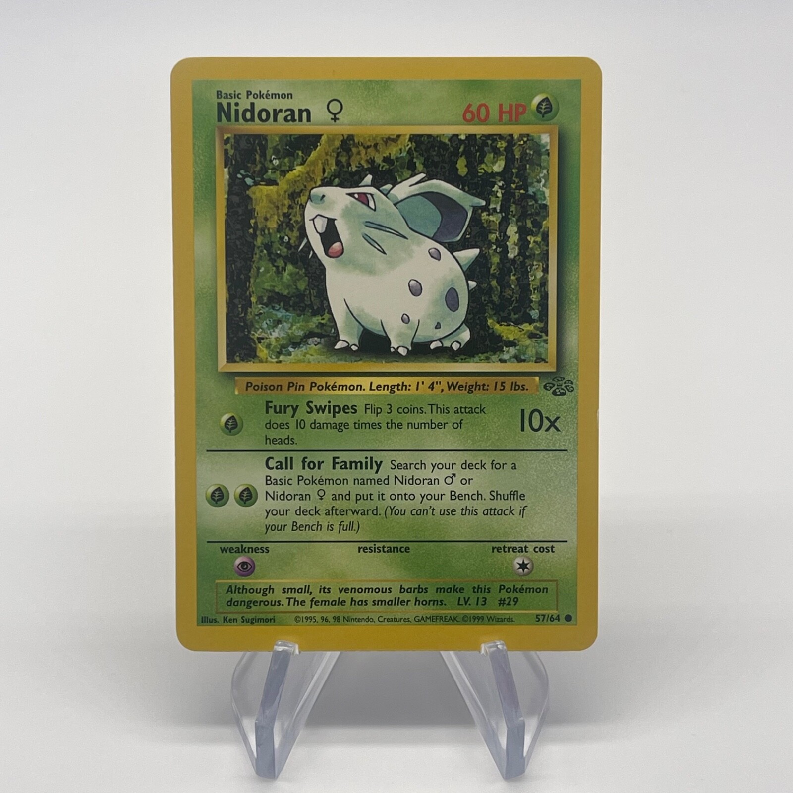 Nidoran 57/64  - Common - WoTC Vintage Jungle Set Pokemon Card NM/LP