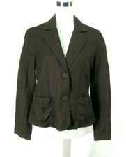 Talbots Irish Linen Cotton Blend Blazer Sz 6 Brown Jacket Button NWOT