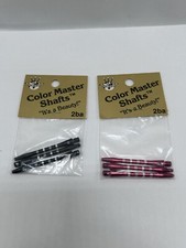 (2) Dart World Color Master Dart Shafts 2ba 1 Black 1 Red Vintage 80's NOS