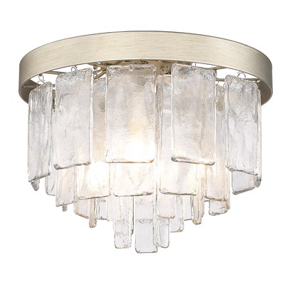 Golden Lighting 1768-FM HWG Ciara 3 Light 13''W Flush Mount - Gold