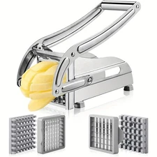Heavy Duty Stainless Steel French Fry Cutter with Suction Feet for Potatoes