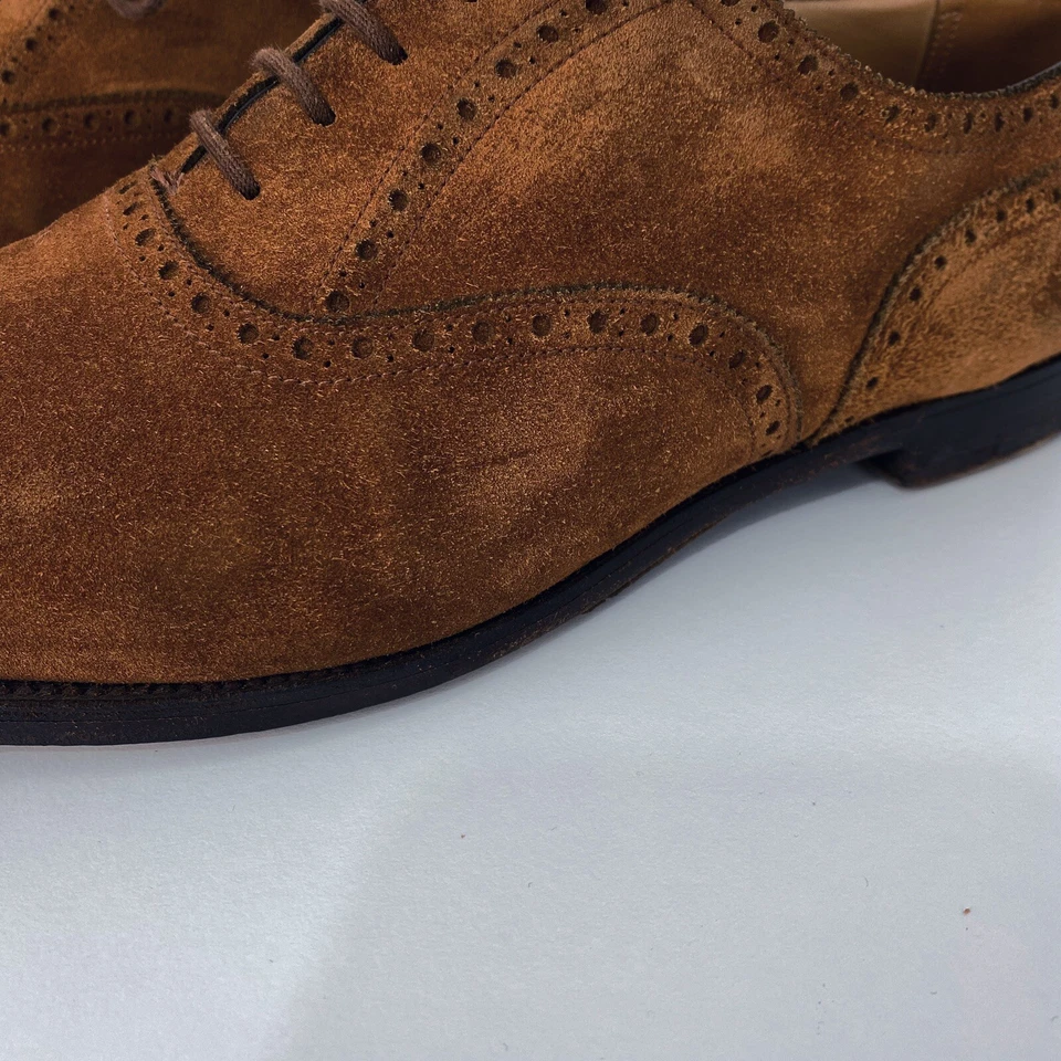 Edward Green Brogues Shoes Size UK 10.5 Men’s Brown Suede Leather Formal Lace Up - Image 4 of 4