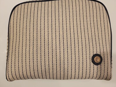 Jones New York Navy/off White Stripe large Cosmetic Pouch, NWOT