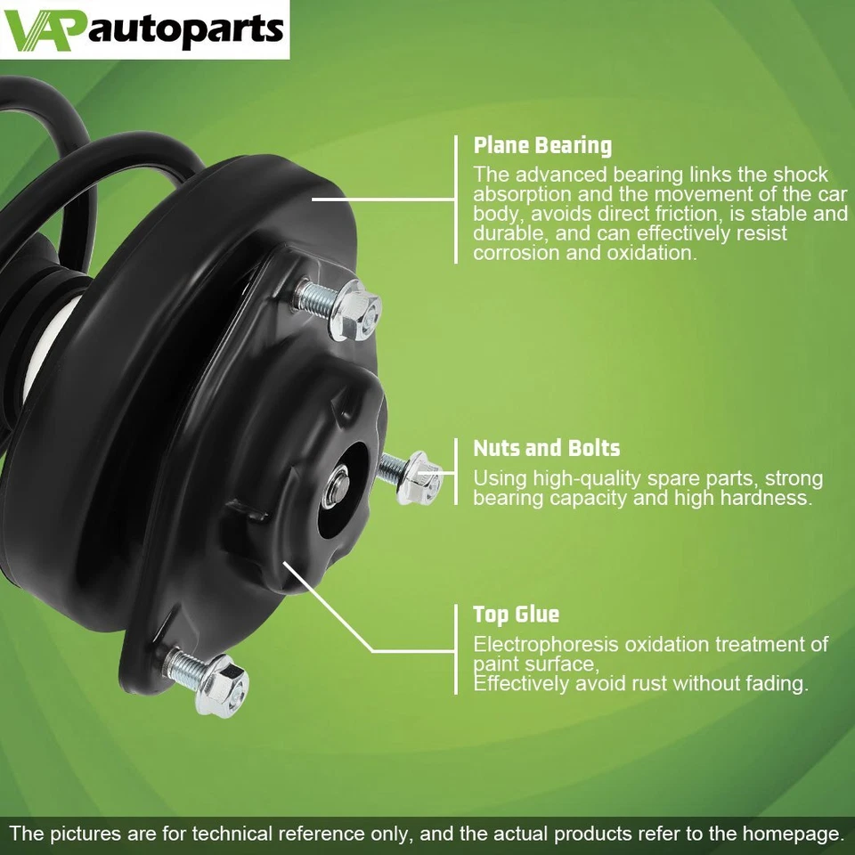 For 2001-06 Hyundai Santa Fe Front Complete Struts/Shocks & Coil Spring Assembly Foto 2 de 4