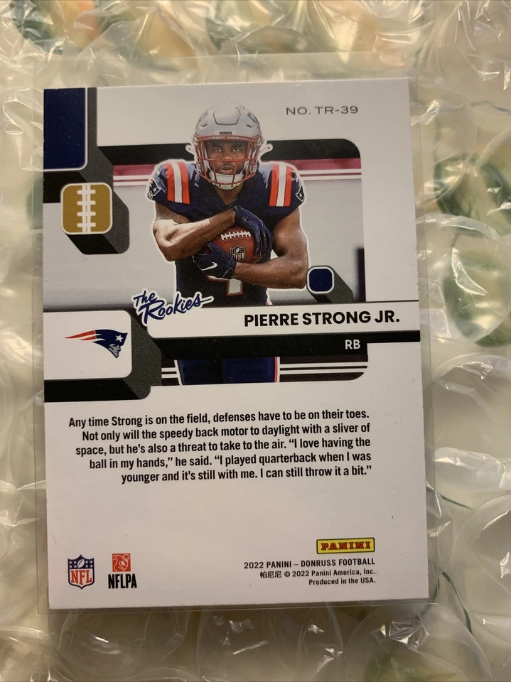 2022 Donruss The Rookies #TR-39 Pierre Strong Jr.  New England Patriots MINT 🔥 - Image 2 of 2