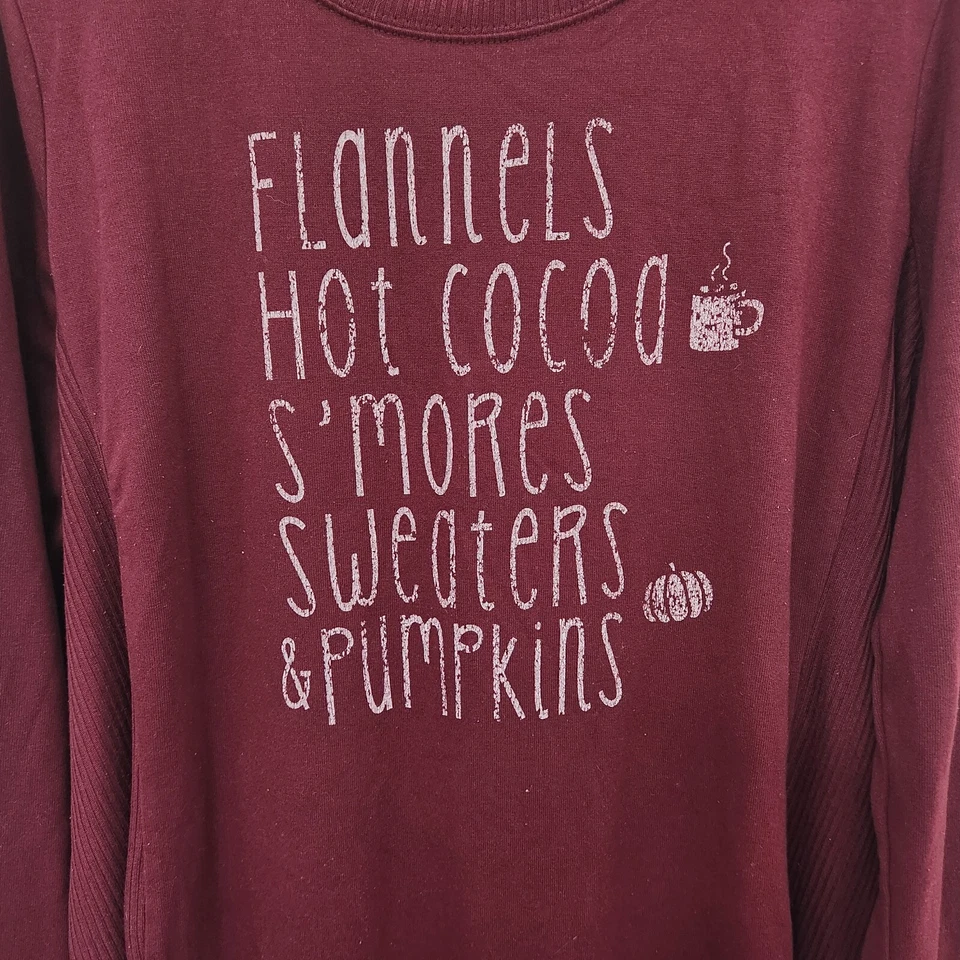 Sudadera MODERNA LONA Para Mujer Borgoña Manga Larga Estampado Gráfico Talla 2XL Foto 4 de 4