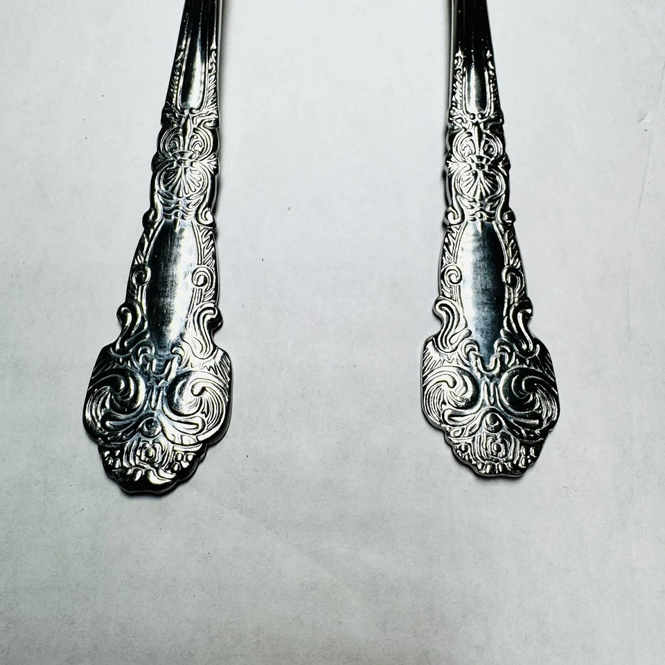 Reed & Barton Renaissance Serving Fork & Pierced Serving Spoon Stainless - Image 2 of 4