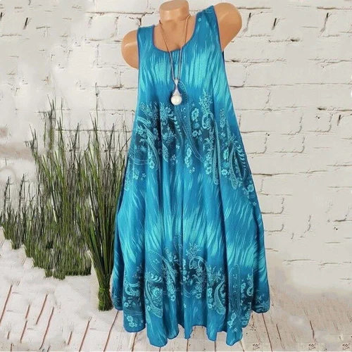 Abito sciolto donna donna boho spiaggia vacanze floreale sole taglie forti - Foto 16 di 23
