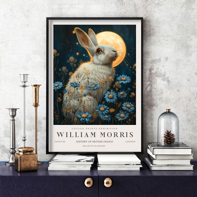 William Morris Druck, Morris Ausstellungsposter, Blue Collection Rabbit (37e)