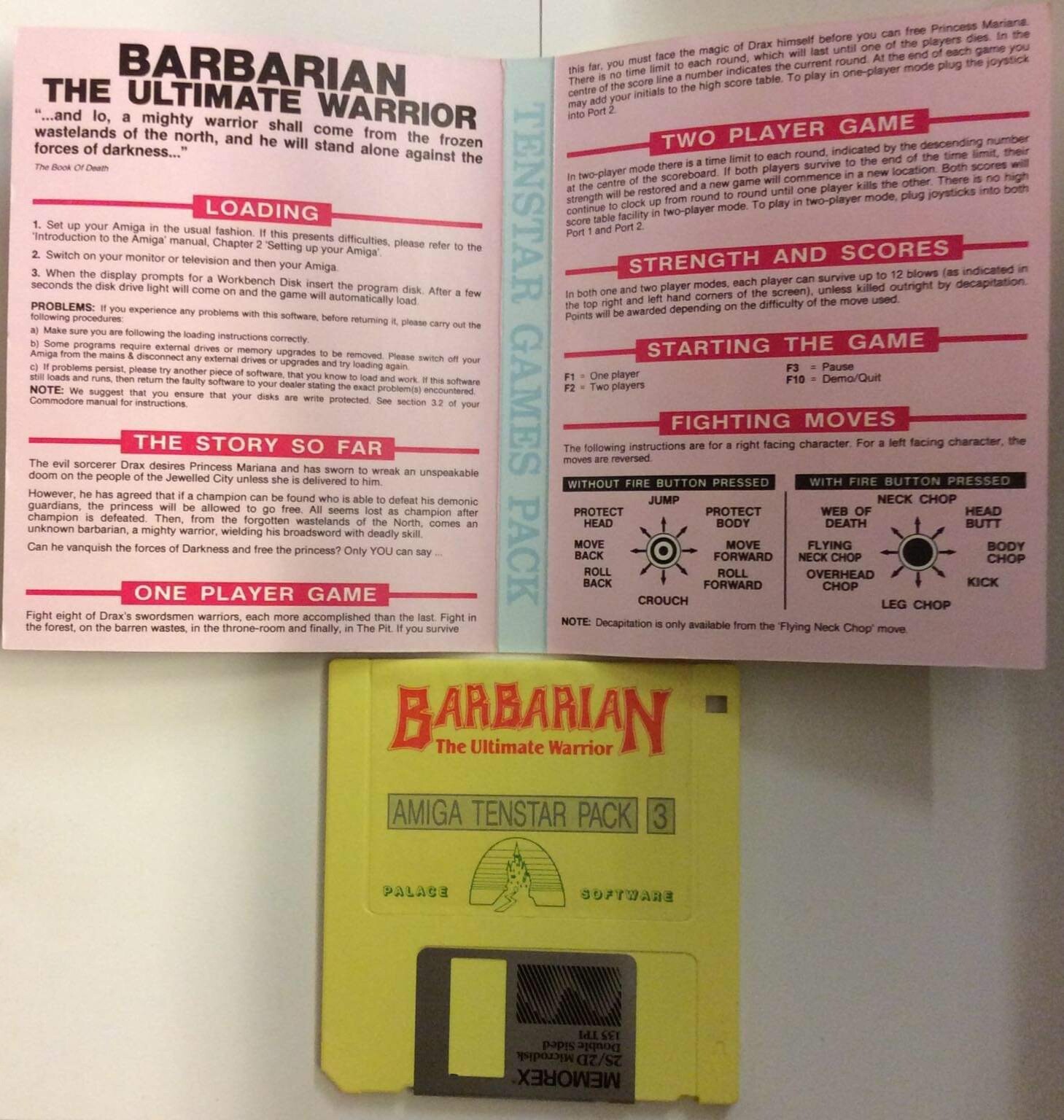 BARBARIAN ULTIMATE WARRIOR Amiga Tenstar Computer disc game 1988 PALACE SOFTWARE eBay