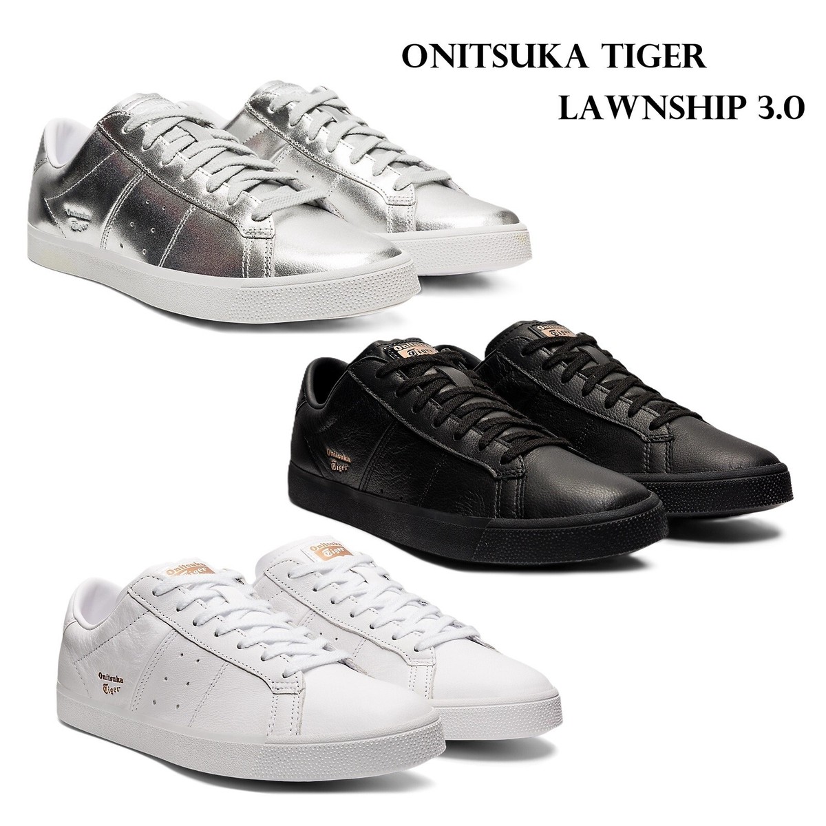 Onitsuka Tiger LAWNSHIP 3.0 1183A568 SILVER WHITE BLACK ASICS