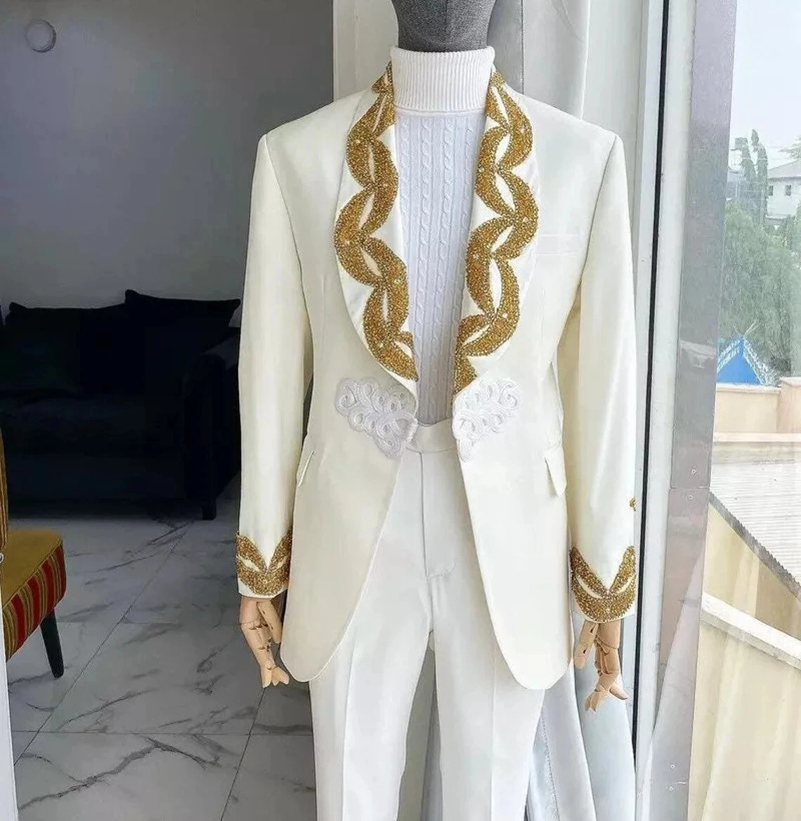 Ivory two-piece suit