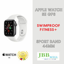 Apple Watch SE 44mm Silver Aluminum Case White Sport Band Smart Watch -GPS
