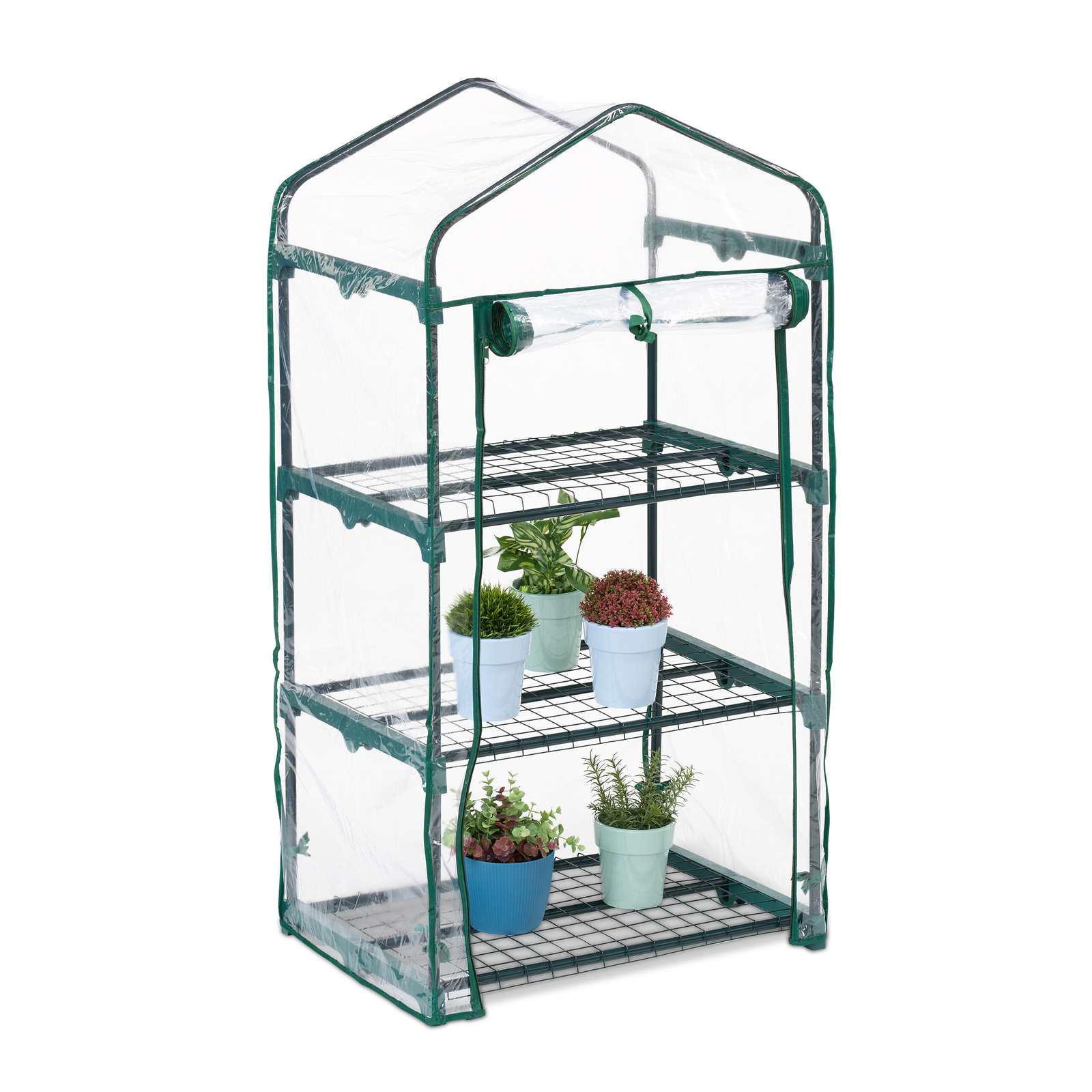 Invernadero de plástico para balcón Mini invernadero 3 niveles PVC Huerto Urbano