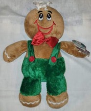 Christmas Gingerbread Boy Plush With Tags DanDee 14" x 8.5"
