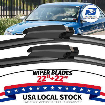 For Audi A4 Convertible 03-09 Front Windscreen 22'' 22'' Flat Wiper Blades NEW