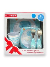 Skip Hop Zoo Mealtime Gift Set Matching Plate, Bowl, Tumbler, Fork and Spoon 