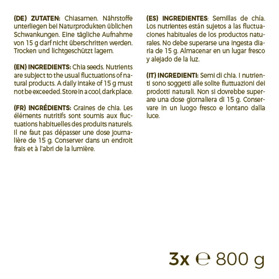 GreatVita Chia Samen, 2400g naturbelassen, ohne Gentechnik - Omega-3-Fettsäuren - Bild 4 von 4