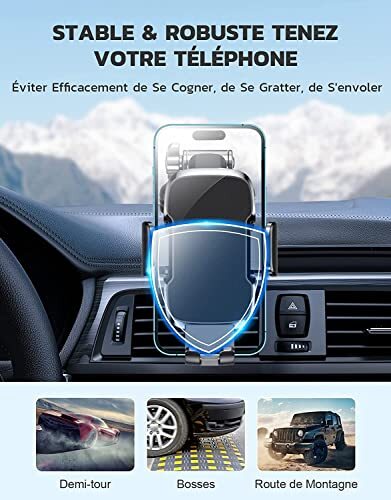CIRYCASE Support Téléphone Voiture 2023 Amélioré Ventouse Ultra Puissante Por... - Photo 5 sur 12